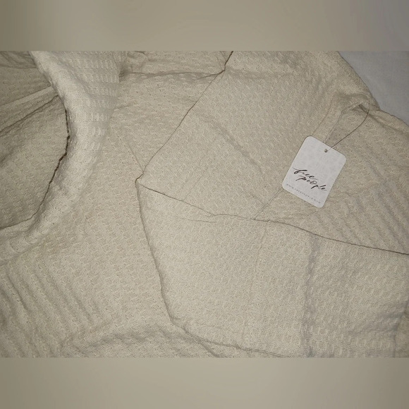 A NWT - Free People Juicy Stone Cold Long Sleeve Waffle Knit Top - Picture 2 of 7